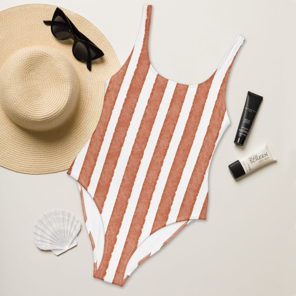 Terracotta Clay Stripe - Swimsuit